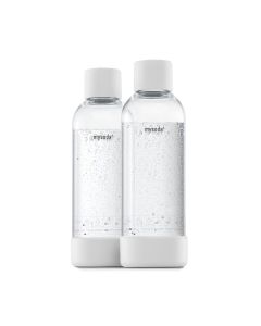 Mysoda 2 stk gjenbruksflasker 1 liter White Bottle 2 pack M2PB10F-W